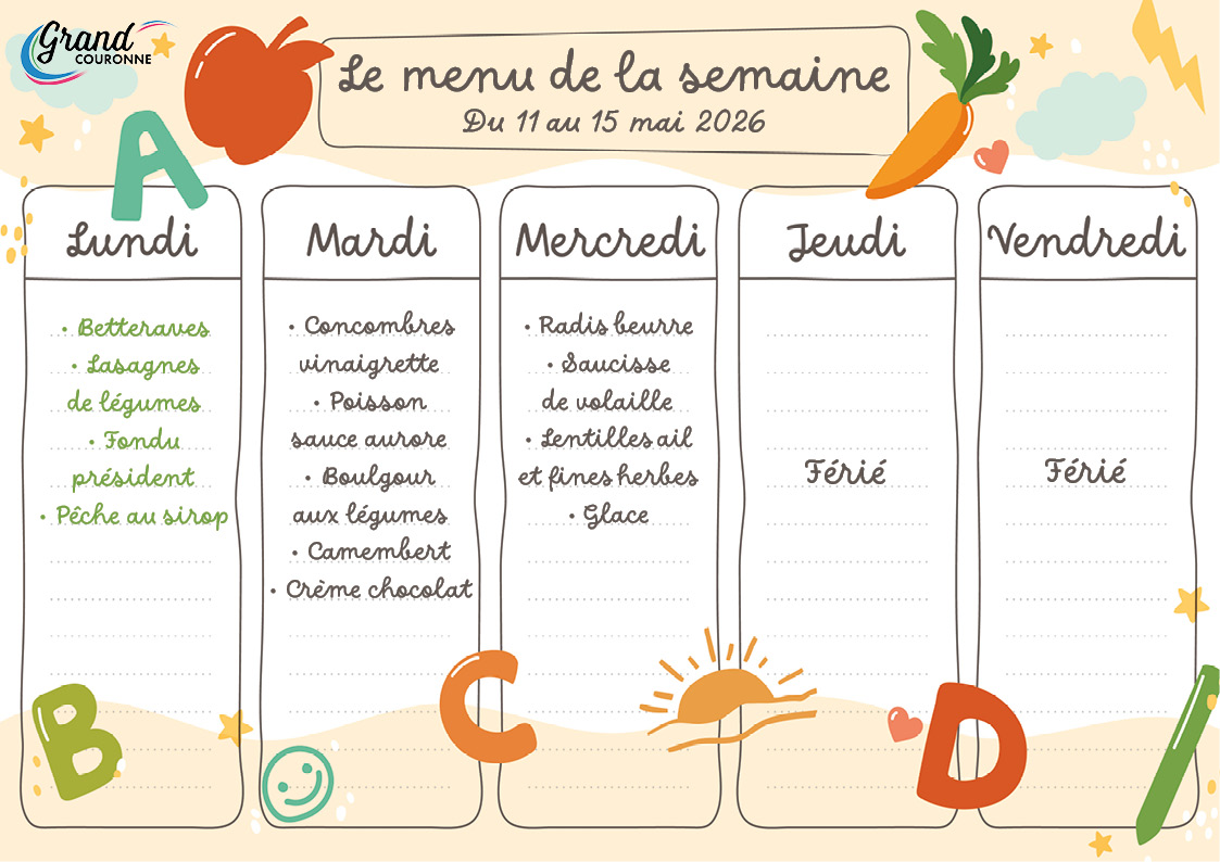 Maquette menu de la semaine 20