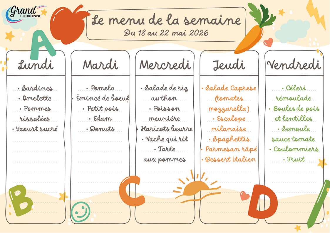 Maquette menu de la semaine 21