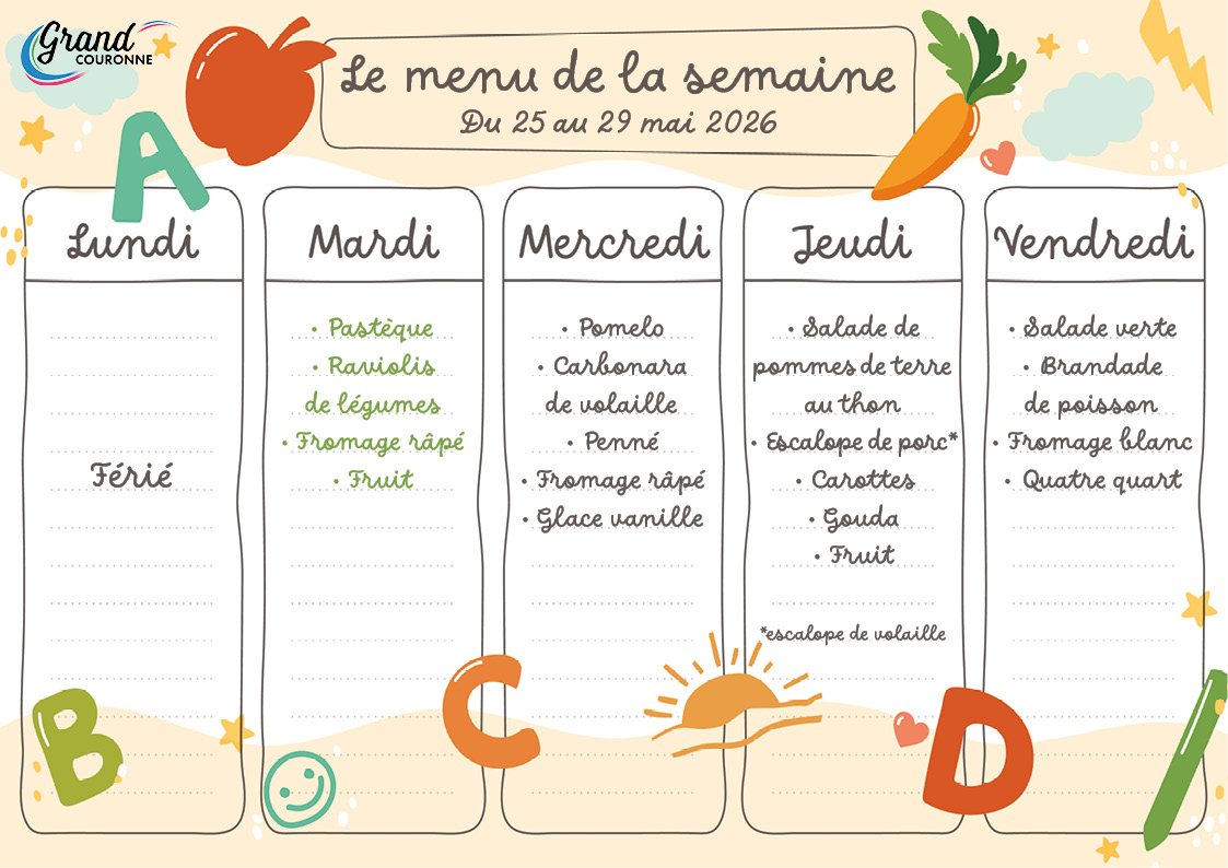 Maquette menu de la semaine 22