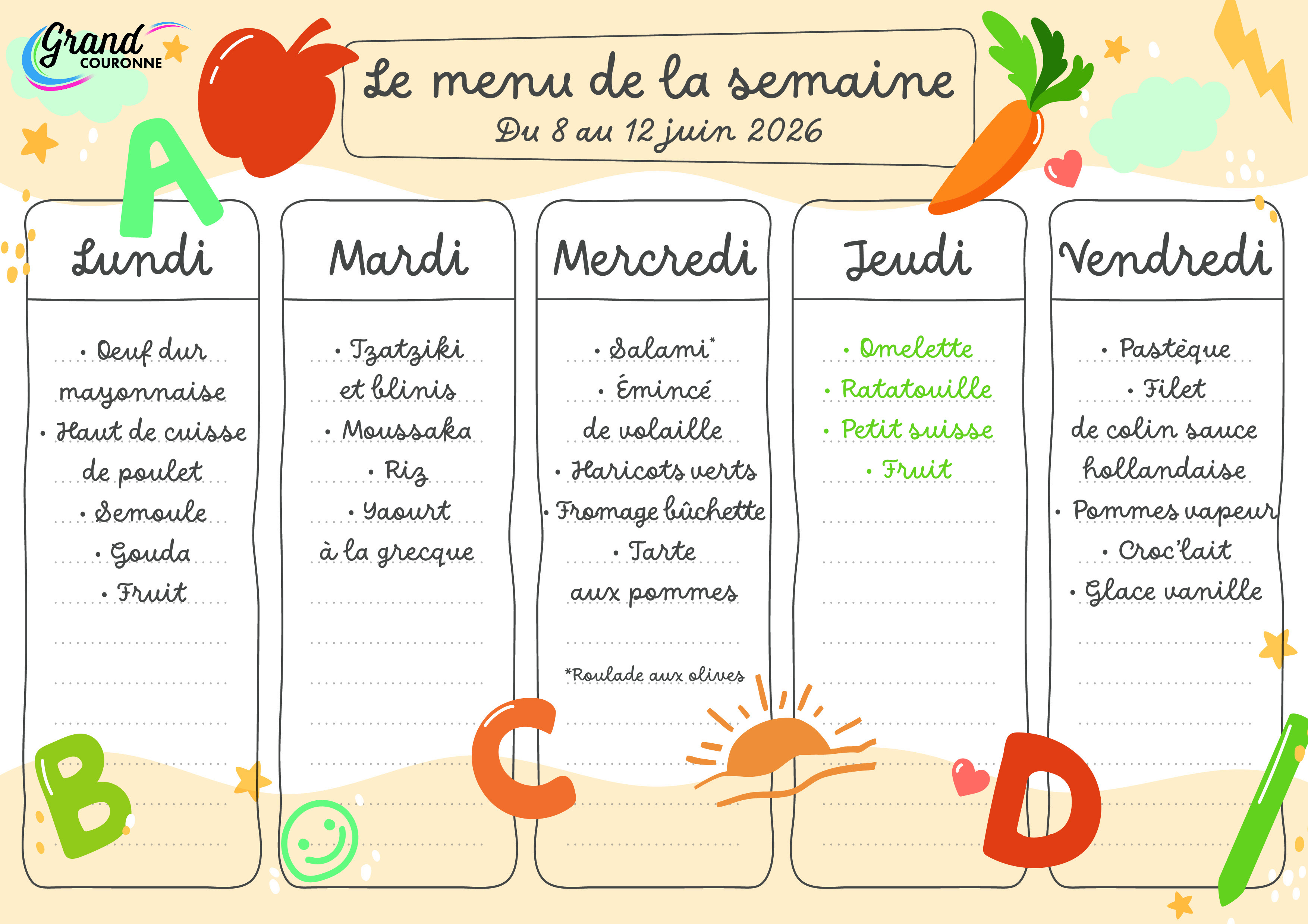 Maquette menu de la semaine 24